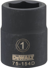DeWALT DWMT75154OSP Impact Socket, 1 in Socket, 3/4 in Drive, 6-Point, CR-440 Steel, Black Oxide